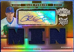 #'d 47/75 Sepia: GLEN PERKINS Autograph, Jersey 2007 Topps Triple Threads #189 - Picture 1 of 6