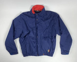 Vintage Sunice Men’s Size L Golf Windbreaker Jacket Zip Up Navy Blue Red Collar - Picture 1 of 12