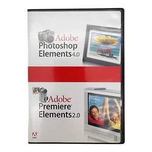 Adobe Photoshop Elements 4.0 & Premiere Elements 2.0 2-CD Set Graphic Video - Picture 1 of 4