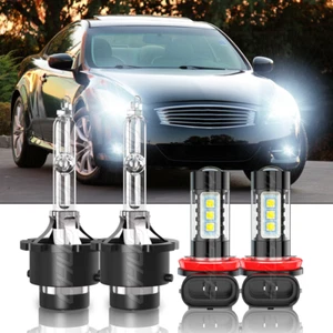 For Infiniti G37 2011 2012 2013 Front HID Headlight High/Low LED Fog Light Bulbs - Picture 1 of 14