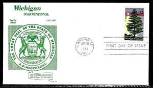 2246 22c Stamp (1987) THE MICHIGAN STATE 150 FDC FROM THE GAMM CACHET MAKERS - Picture 1 of 1