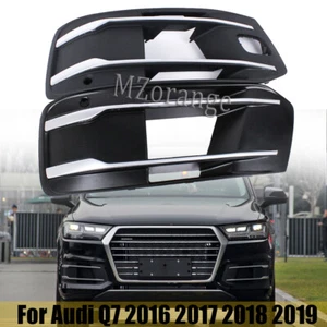 2pcs Front Bumper Cover LH RH Fog Light Grill Bezel Insert For 2016-2019 Audi Q7 - Imagen 1 de 12