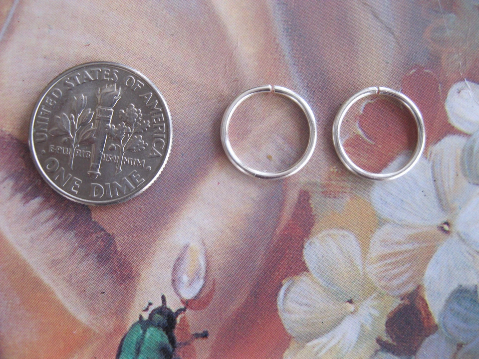 2 Silver 14 mm Endless Hoop Earrings - Image 1 of 1