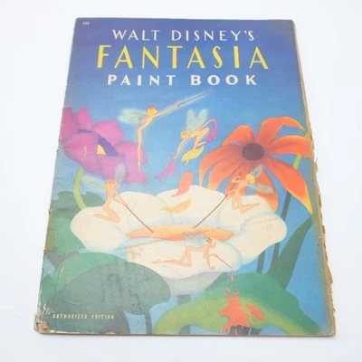 RARO 1940 Disney Fantasía Libro Pintura Revista para Colorear 11"x15" Foto 1 de 4