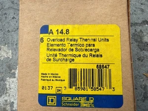 Square D A14.8 A 14.8 Überlastrelais Thermoeinheit (Box von 6) 6 Brandneu - Bild 1 von 2