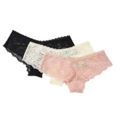 Calcinha hipster Honeydew Intimates nova com etiquetas pacote com 3 renda em creme/café/preto GRANDE - Imagem 1 de 4