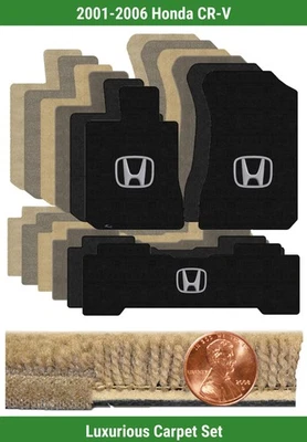 Juego de alfombrillas Lloyd Custom Luxe para Honda CR-V 2001-2006 con logotipo (3 piezas) #SGN Foto 1 de 4