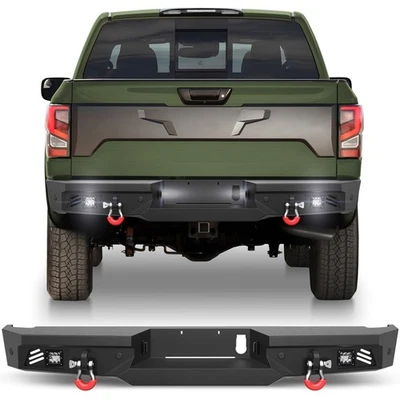 Para-choque traseiro de aço para Nissan Titan e XD 2016-2025 com furo de sensor + luzes LED - Imagem 1 de 4