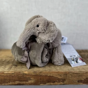 Jellycat First Release Smudge Elephant Soother Comfort Blanket Regular Size Rare - Picture 1 of 8