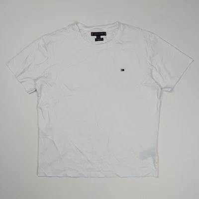 Camiseta Slim Fit Feminina Tommy Hilfiger Premium Pique Extra Grande Branca - Imagem 1 de 4