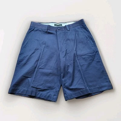 Pantalones Cortos Chinos Azul Estructura Parche Frontal Plano Bolsillos Traseros Talla 32 100% Algodón  Foto 1 de 4