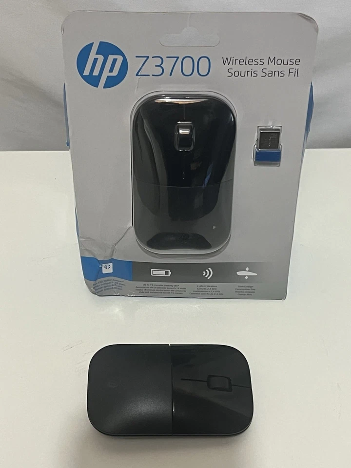 2 HP Z3700 Short Wireless Computer Mouse with USB Dongle Black 1 New - Image 1 of 4