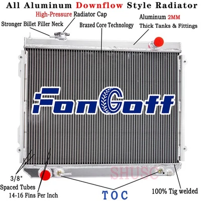 3 Row Aluminum Radiator For 1995-2004 Toyota Tacoma 2.4L 2.7L 3.4L - Image 1 of 4