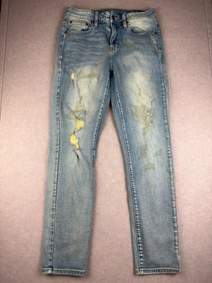 Rue21 Jeans Men's 30x30 Blue Skinny Supreme Flex Distressed Ripped Mid Rise - Image 1 of 4