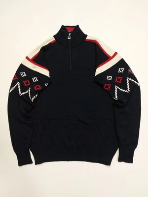 dale of norway seefeld men's merino wool pullover navy 1/4 zip sweater - Image 1 of 4