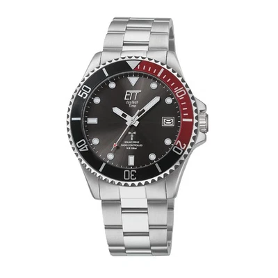 ETT Eco Tech Time Funk-Solar EGS-11604-25M Herren Armbanduhr Taucheruhr 20ATM - Bild 1 von 4