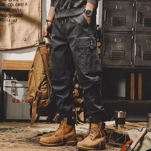 Men's Casual Denim Jeans Jogger Cargo Pants Sweatpants Workout Sport Trousers - Picture 1 of 10