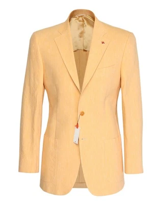 NWT ISAIA NAPOLI SPORT COAT balzer jacket orange linen luxury Italy 50 - Image 1 of 4