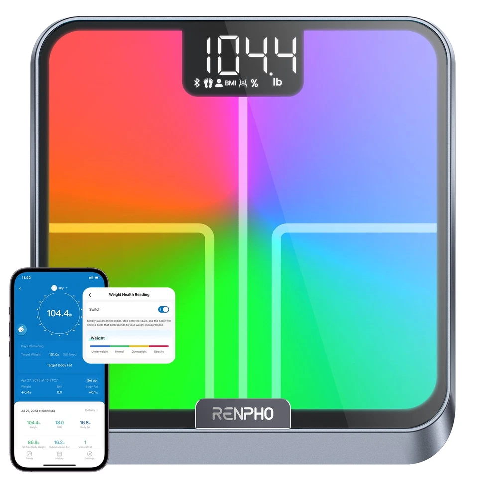 RENPHO Elis Smart Body Fat Scale - Monitor 13 Body Metrics - Bluetooth App Gift - Image 1 of 4