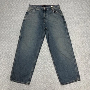 Jeans Tommy Hilfiger Para Hombre 34x30 Carpintero Calce Suelto Pierna Ancha Cintura Baja Denim Nuevos - Imagen 1 de 13