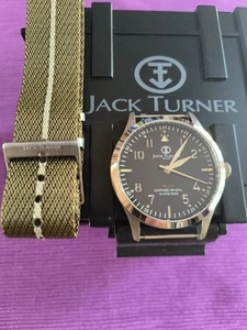 Jack Turner Black Dial Field /Pilot Watch ... The Traveller Edition - Picture 1 of 9