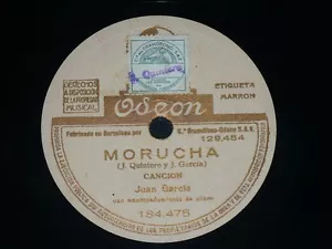OPERA 78 rpm RECORD Odeon JUAN GARCÍA Piano MORUCHA (Quintero...) / A MI MADRE - Picture 1 of 2