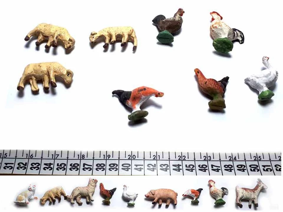 8 animali terracotta pecore per pastori 3,5 5 cm x landi presepe shepherds crib  - Immagine 1 di 1