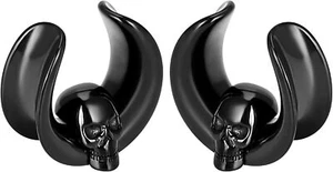 Moon Shape Skull Ear Weights Stainless Steel Ear Gauges Hangers Dangle Tunnels - Picture 1 of 82