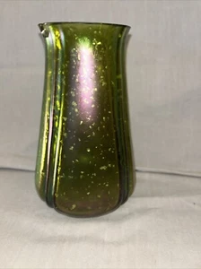 ❤️ VASO VINTAGE IN VETRO IRIDESCENTE VERDE LOETZ/KRALIK CON SPECIFICHE ARGENTO ALTO 5-1/2” - Foto 1 di 5