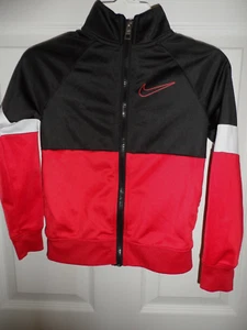 Kids Nike Jacket Colorblock Black Red White size 5 (4-5) Years Old Full Zip - Picture 1 of 4