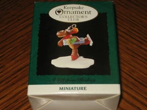 Hallmark Keepsake Miniature Ornament Keepsake Collectors Club skating moose 1995 - Picture 1 of 5