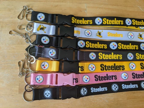 NFL Pittsburgh Steelers Lanyard Key Ring Keychain ID Holder Clip Cover