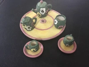 Mini Mexican Style Tea Pot, Cup and Saucer Set - Picture 1 of 6