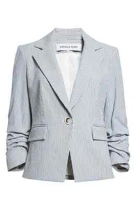 NWT $698 VERONICA BEARD Aaliyah Seersucker Dickey Jacket 12 - Picture 1 of 4