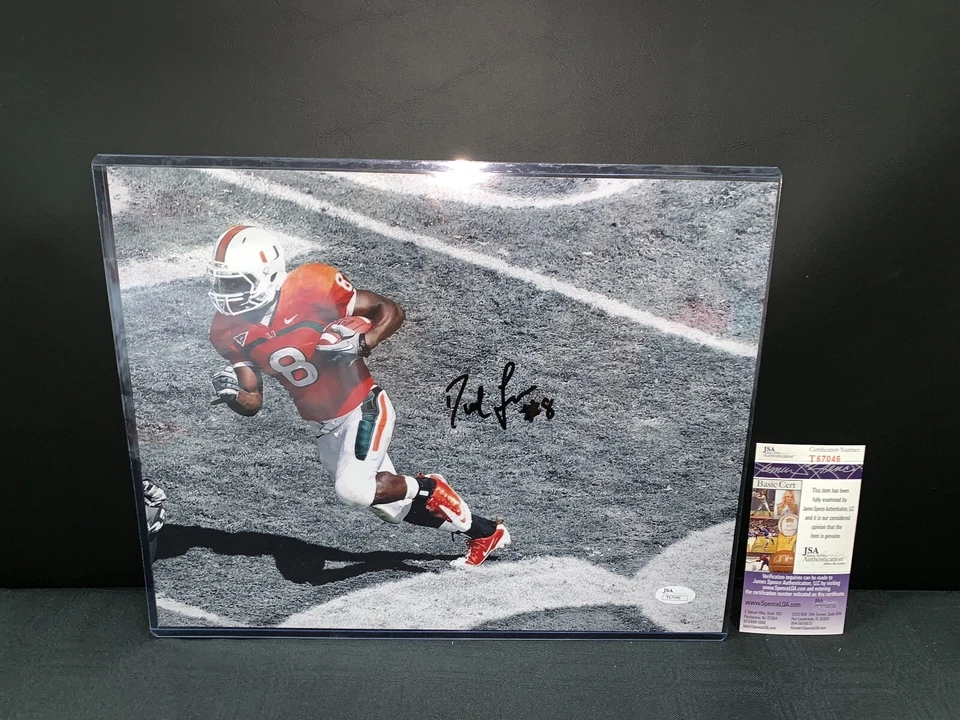 DUKE JOHNSON MIAMI HURRICANES SIGNED 11X14 PHOTO JSA COA  - Image 1 of 1