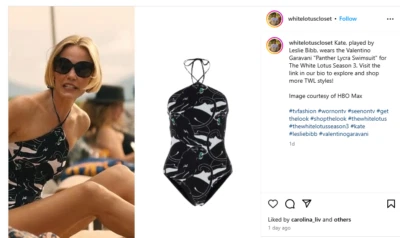 Traje de baño Valentino Panther Lycra como se ve en The White Lotus "Kate" - Nuevo con etiquetas Foto 1 de 4