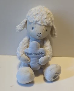 Demdaco Plush White Pray With Me Lamb Now I Lay Me Down to Sleep Jesus - Works - Picture 1 of 8