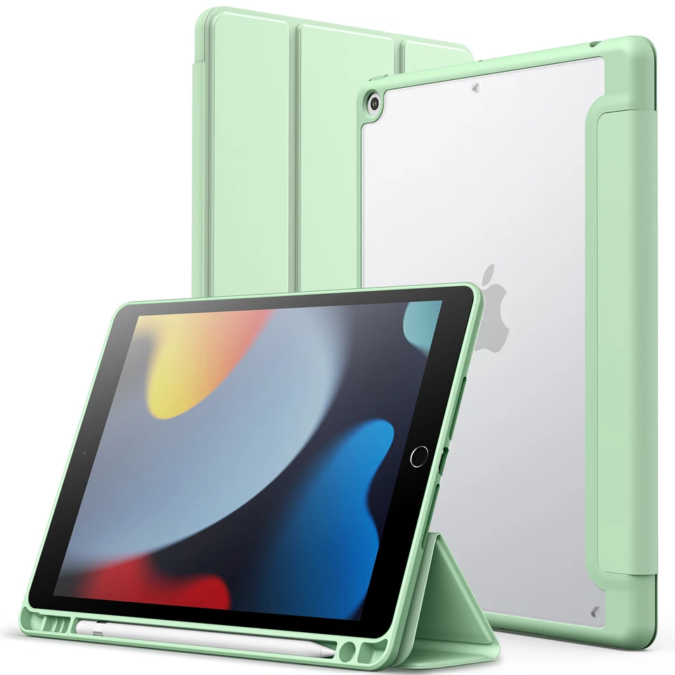 哑光保护壳,适用于 iPad 9/8/7 10.2 英寸,2021/2020/2019,磨砂半透明背面 — 第 1/1 张图片