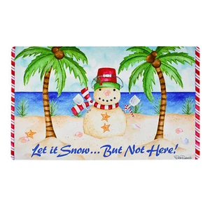 Christmas Decorative DoorMat Snowman Winter DoorMat Tropical Holiday Welcome Mat - Picture 1 of 11