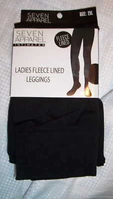 SEVEN APPAREL INTIMATES PLUS Talla 2X Polar Forrado NEGRO LEGGINGS NUEVOS Foto 1 de 4