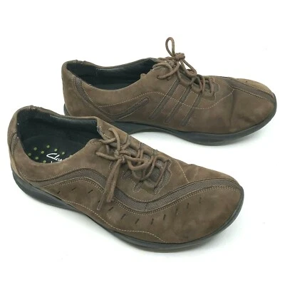 Zapato para caminar Oxford con cordones de cuero marrón CLARKS WAVE 86509 para mujer talla 10M [18] Foto 1 de 4