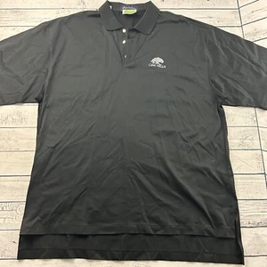 Byron Nelson Oak Hills Short Sleeve Button Front Golf Polo Shirt Men's XL Black - Picture 1 of 5
