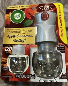Air Wick PlugIn Scented Oil Warmer 2 Refills Apple Cinnamon Medley NEW AIRWICK - Picture 1 of 3