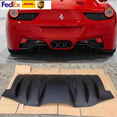 Black Fiberglass Rear Bumper Diffuser For Ferrari 458 Italia Spider 2010-2015 — 第 1/4 张图片