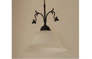 Berliner Lampe Deckenlampe Metall 1 flammig Glasschirm Hängeleuchte - Bild 1 von 4