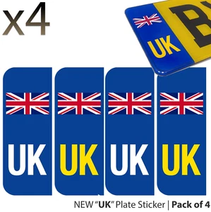 UK NUMMERNSCHILD x4 Autoaufkleber Euro Van Vinyl selbstklebend Aufkleber Frankreich 2023 - Bild 1 von 8