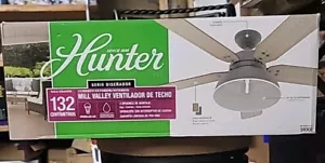Hunter 52" Mill Valley Outdoor Ceiling Fan LED Light Pull Chain Farmhouse Rustic - Picture 1 of 12