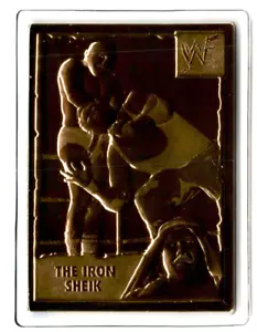 2001 Danbury Mint WWF Wrestling 22Kt Gold Card The Iron Sheik #20 - Picture 1 of 2