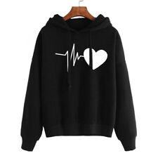 Heart Print Streetwear Hoodies Women Sweatshirt Spring Autumn Long Sleeve Hoodie