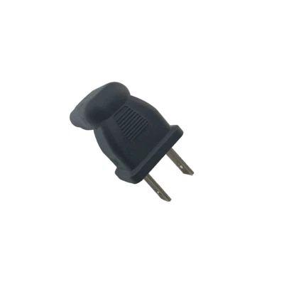 2 Prong Right Angle AC power Plug adapter IEC C7 receptacle to NEMA 1-15P -US - Image 1 of 4